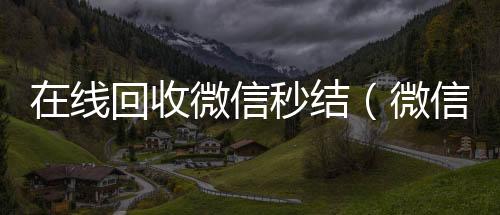 在线回收微信秒结(微信回收秒结平台)