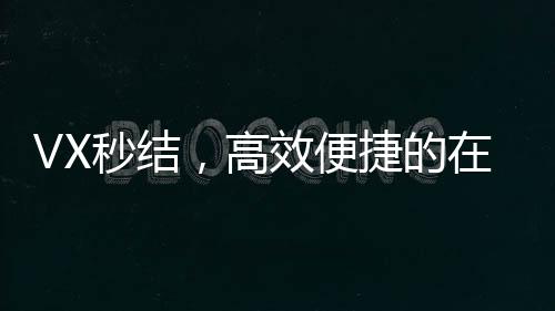 VX秒结,高效便捷的在线支付新选择